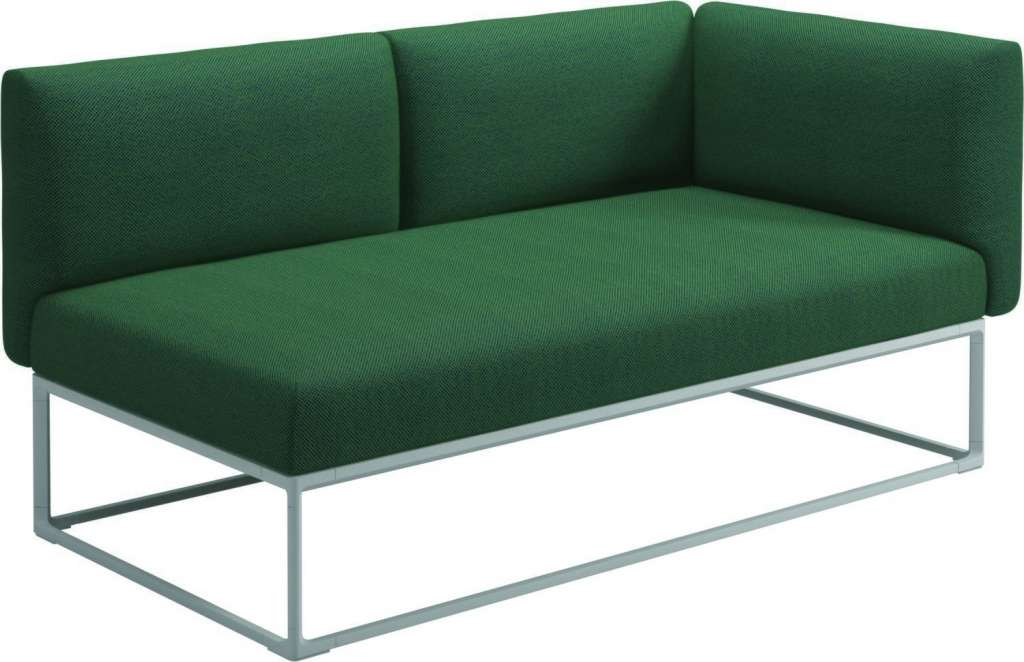 Gloster - Maya Endmodul - robben forest - gestell white - 161 x 86 cm - outdoor