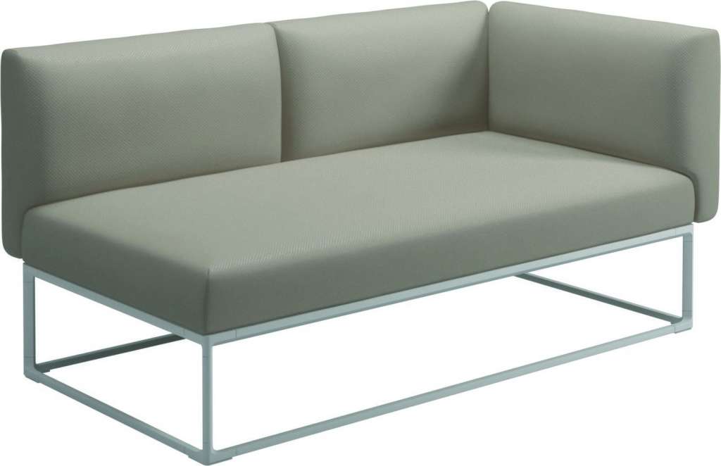 Gloster - Maya Endmodul - dot oyster - gestell white - 161 x 86 cm - outdoor