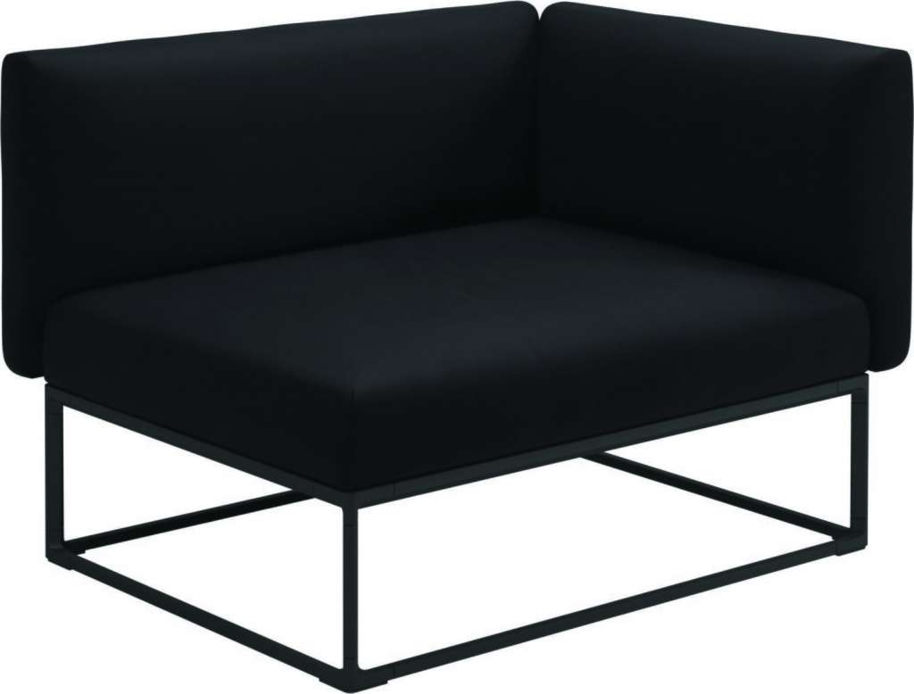 Gloster - Maya Endmodul - fife soot blue - gestell meteor - 111 x 86 cm - outdoor