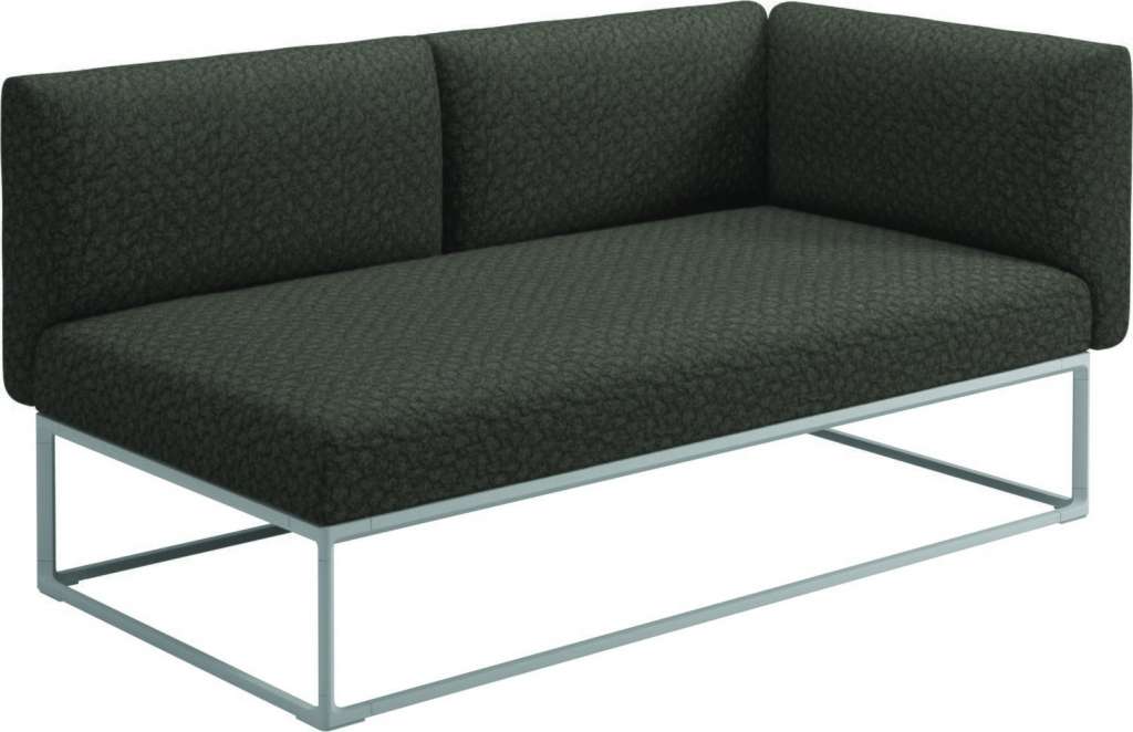 Gloster - Maya Endmodul - wave quarry - gestell white - 161 x 86 cm - outdoor