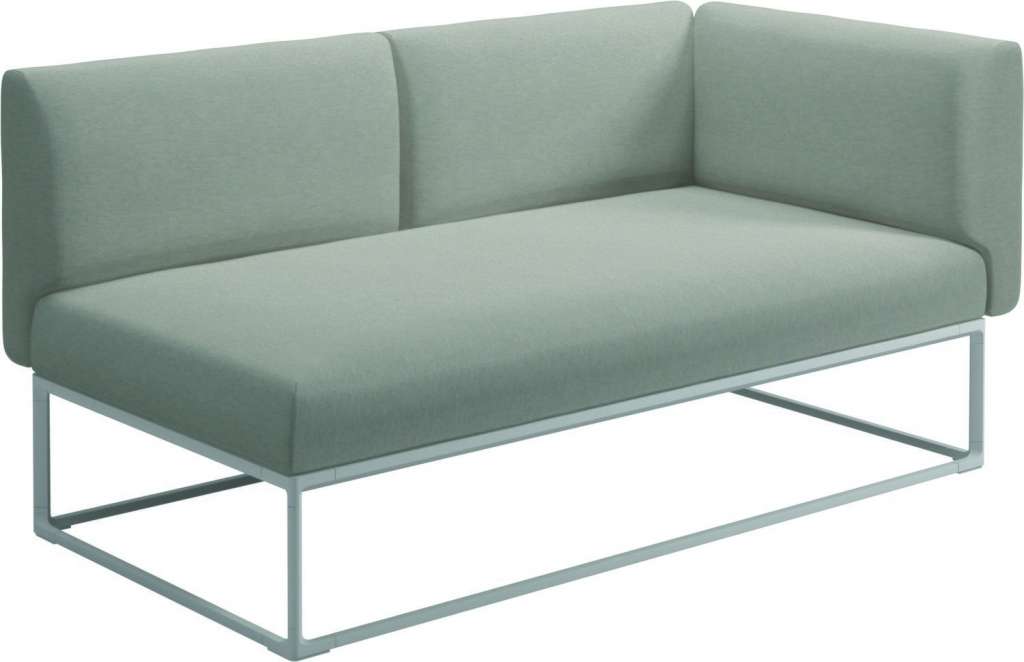 Gloster - Maya Endmodul - tuck malt - gestell white - 161 x 86 cm - outdoor
