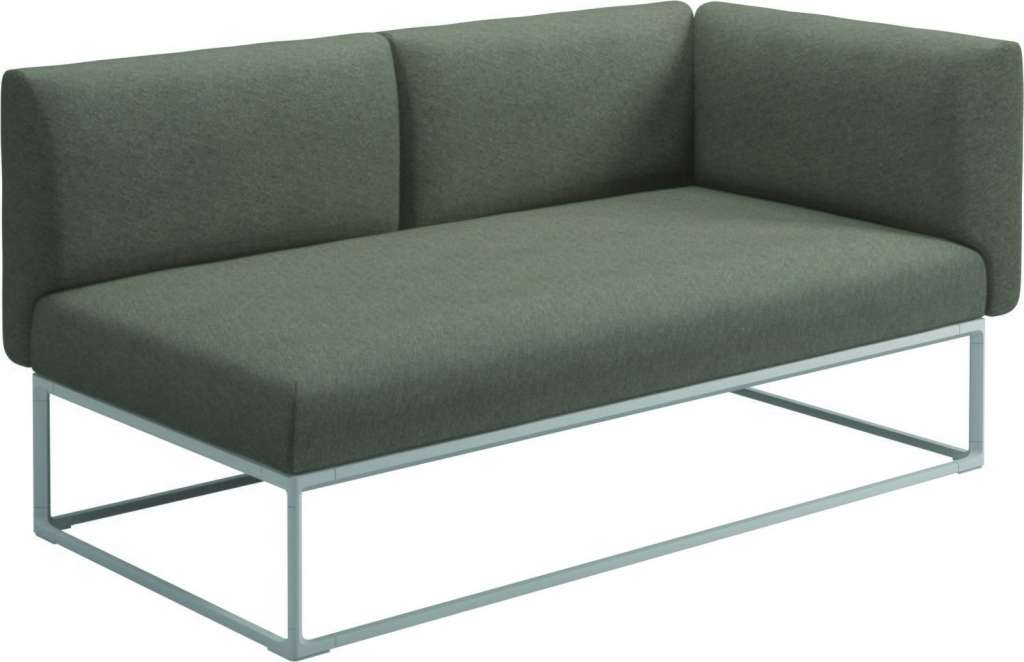 Gloster - Maya Endmodul - tuck truffle - gestell white - 161 x 86 cm - outdoor