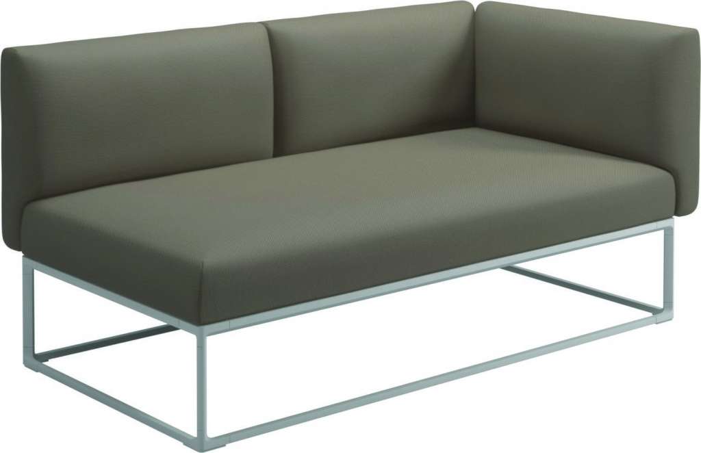 Gloster - Maya Endmodul - ravel dune - gestell white - 161 x 86 cm - outdoor