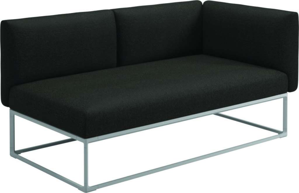 Gloster - Maya Endmodul - ravel sable - gestell white - 161 x 86 cm - outdoor