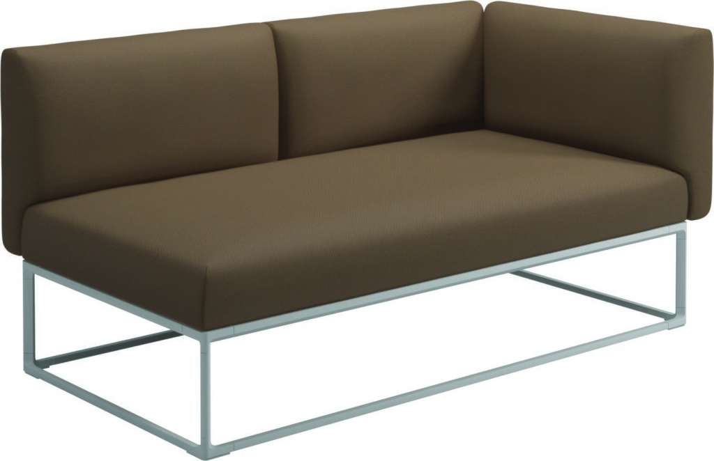 Gloster - Maya Endmodul - ravel ginger - gestell white - 161 x 86 cm - outdoor