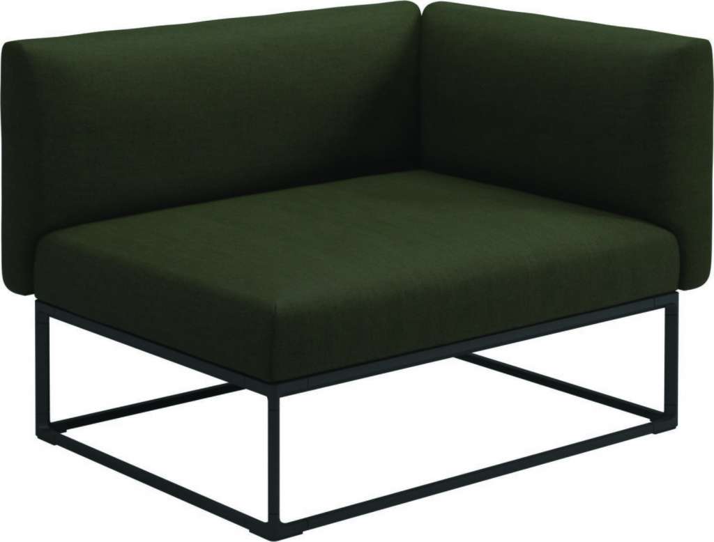 Gloster - Maya Endmodul - fife olive - gestell meteor - 111 x 86 cm - outdoor