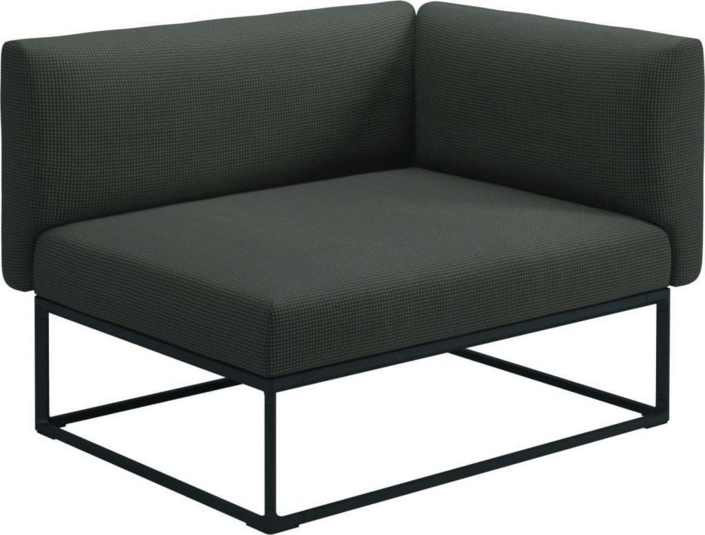 Gloster - Maya Endmodul - robben charcoal - gestell meteor - 111 x 86 cm - outdoor