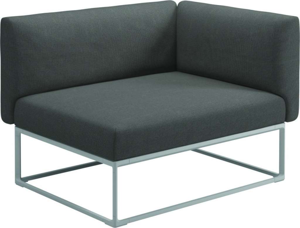 Gloster - Maya Endmodul - granite - gestell white - 111 x 86 cm - outdoor