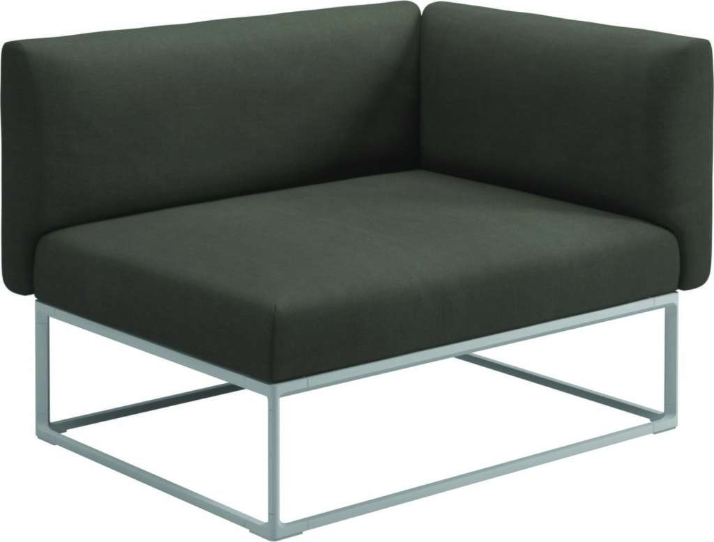 Gloster - Maya Endmodul - fife platinum - gestell white - 111 x 86 cm - outdoor