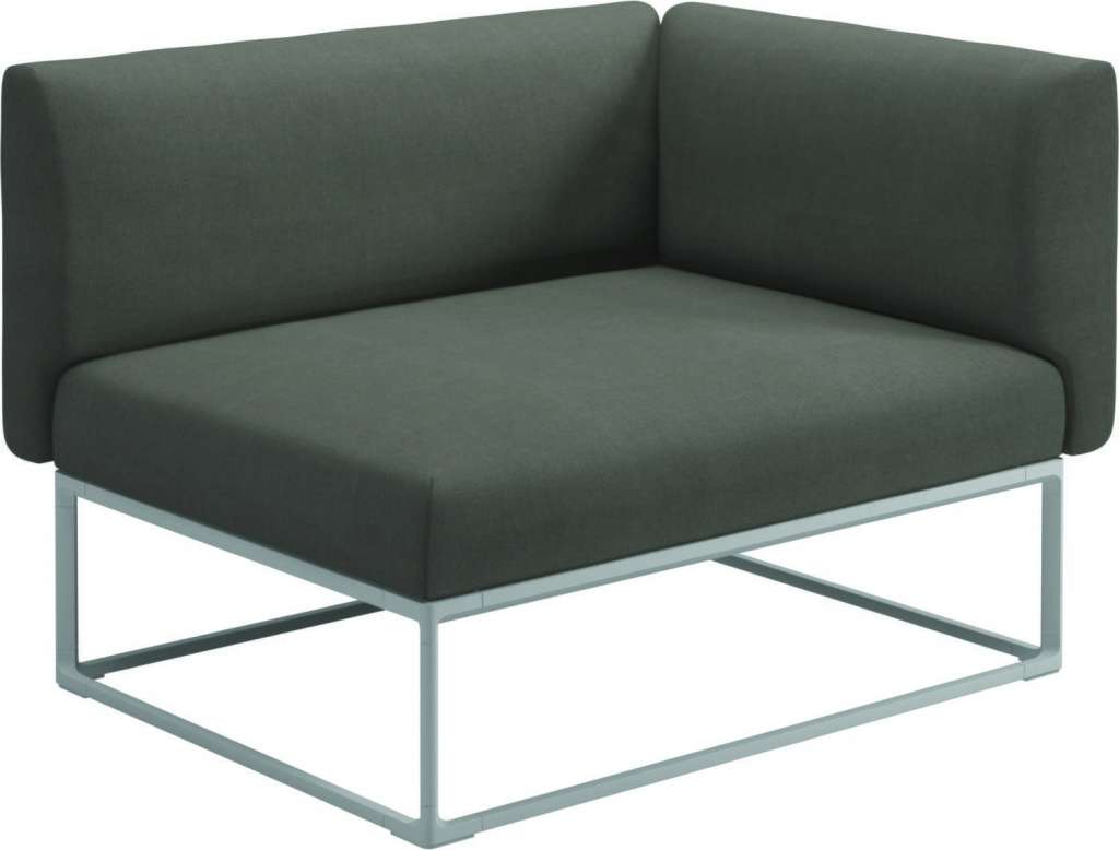 Gloster - Maya Endmodul - fife nickel - gestell white - 111 x 86 cm - outdoor