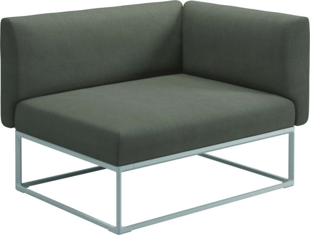 Gloster - Maya Endmodul - fife vesterhav sand - gestell white - 111 x 86 cm - outdoor