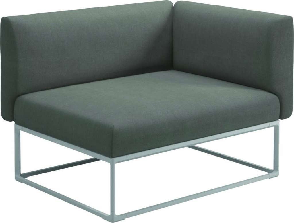 Gloster - Maya Endmodul - fife rainy grey - gestell white - 111 x 86 cm - outdoor