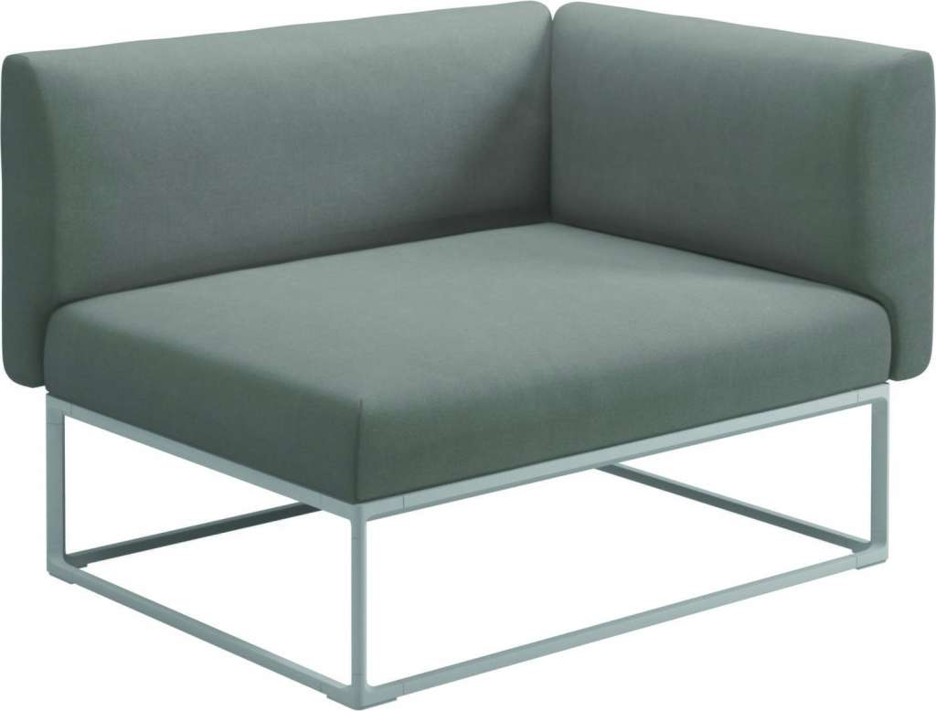 Gloster - Maya Endmodul - fife canvas grey - gestell white - 111 x 86 cm - outdoor
