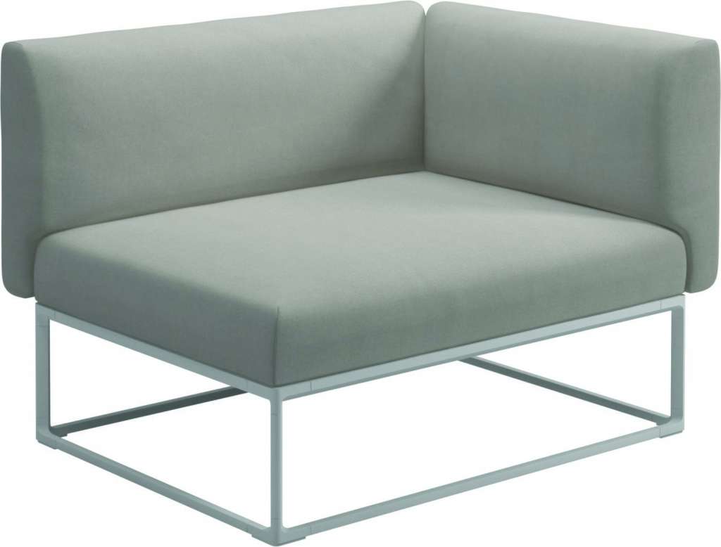 Gloster - Maya Endmodul - fife bone - gestell white - 111 x 86 cm - outdoor