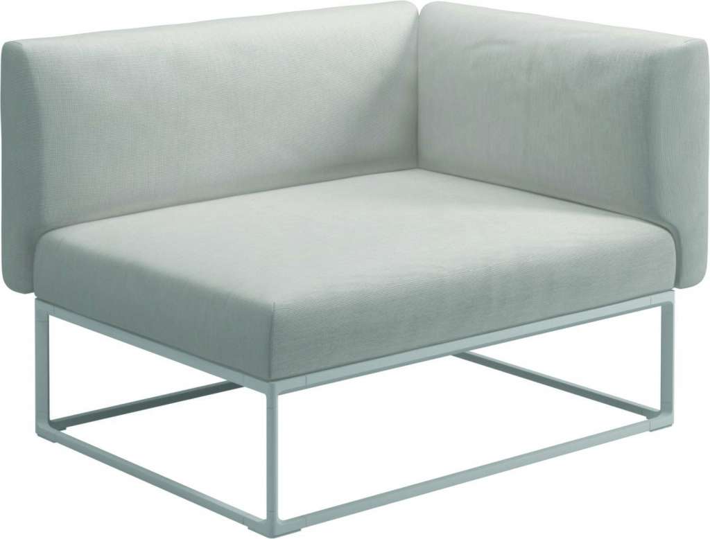 Gloster - Maya Endmodul - elite frost - gestell white - 111 x 86 cm - outdoor