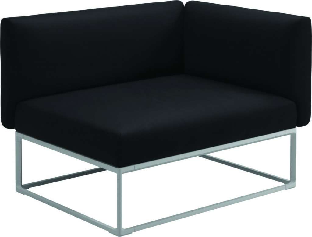Gloster - Maya Endmodul - fife soot blue - gestell white - 111 x 86 cm - outdoor