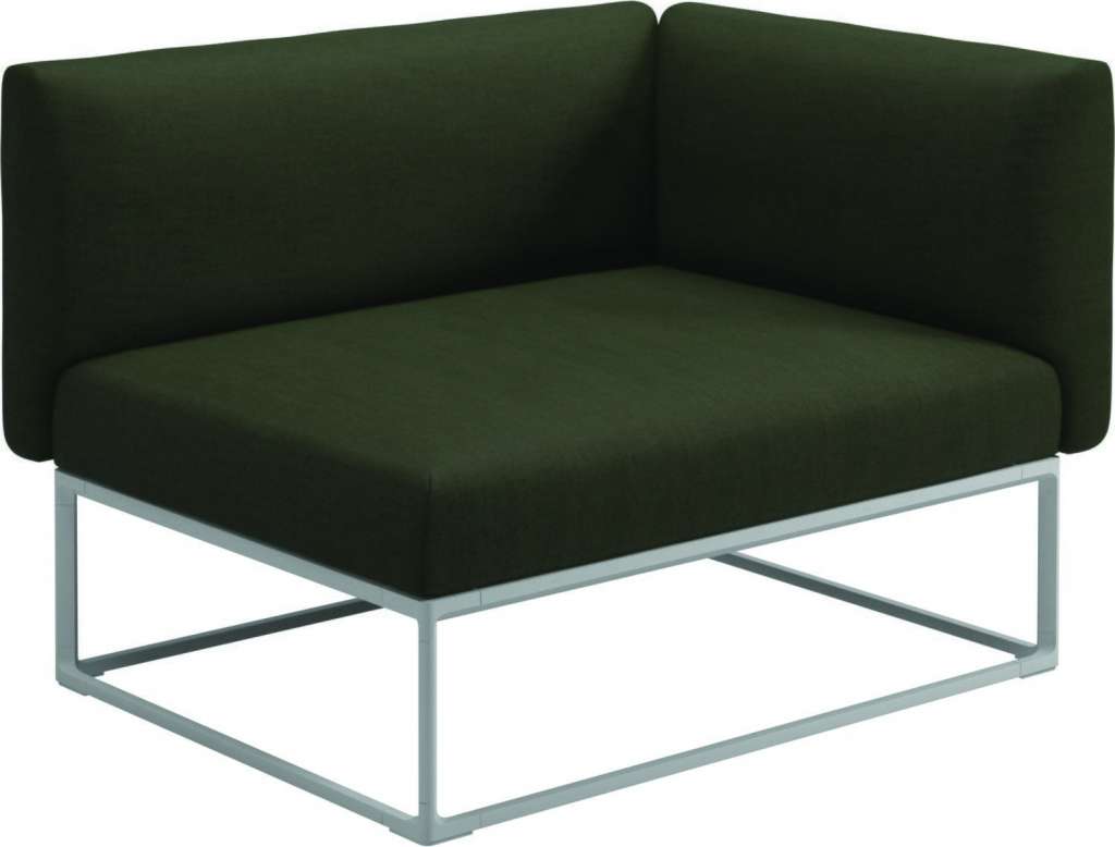 Gloster - Maya Endmodul - fife olive - gestell white - 111 x 86 cm - outdoor