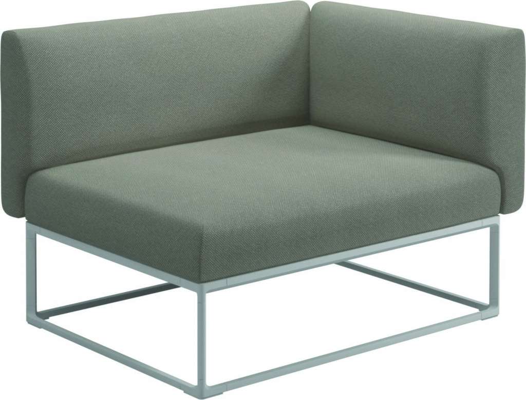 Gloster - Maya Endmodul - robben grey - gestell white - 111 x 86 cm - outdoor