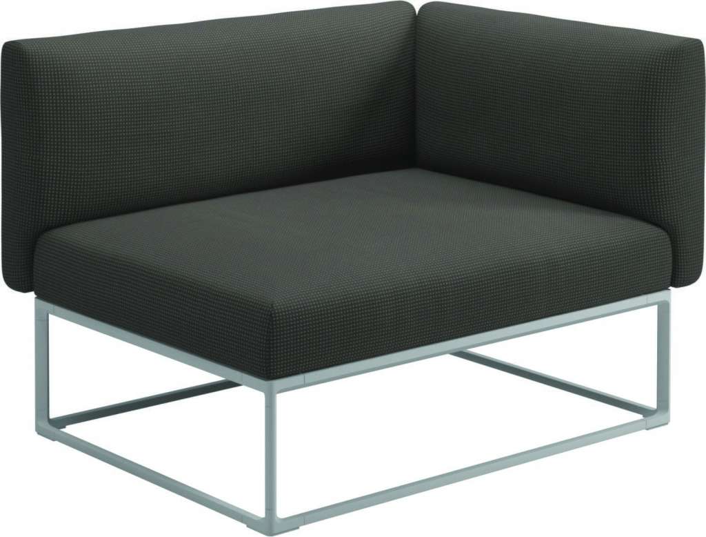 Gloster - Maya Endmodul - robben charcoal - gestell white - 111 x 86 cm - outdoor