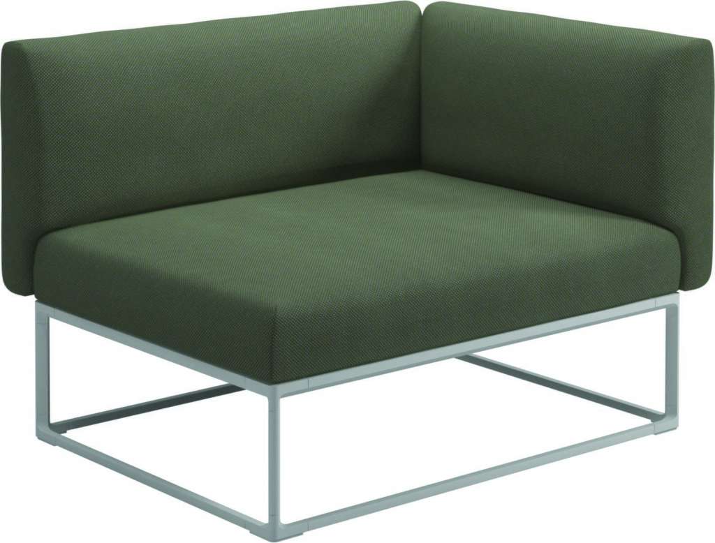 Gloster - Maya Endmodul - robben leaf - gestell white - 111 x 86 cm - outdoor