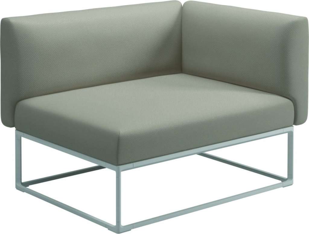 Gloster - Maya Endmodul - dot oyster - gestell white - 111 x 86 cm - outdoor
