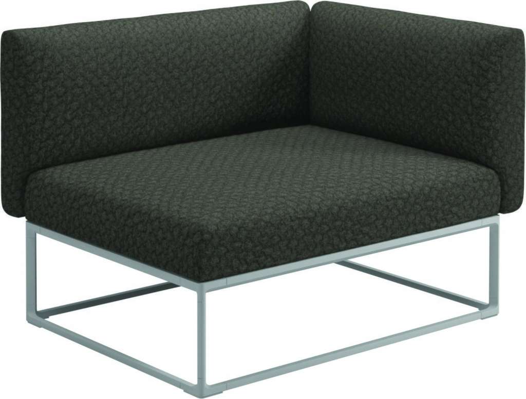Gloster - Maya Endmodul - wave quarry - gestell white - 111 x 86 cm - outdoor