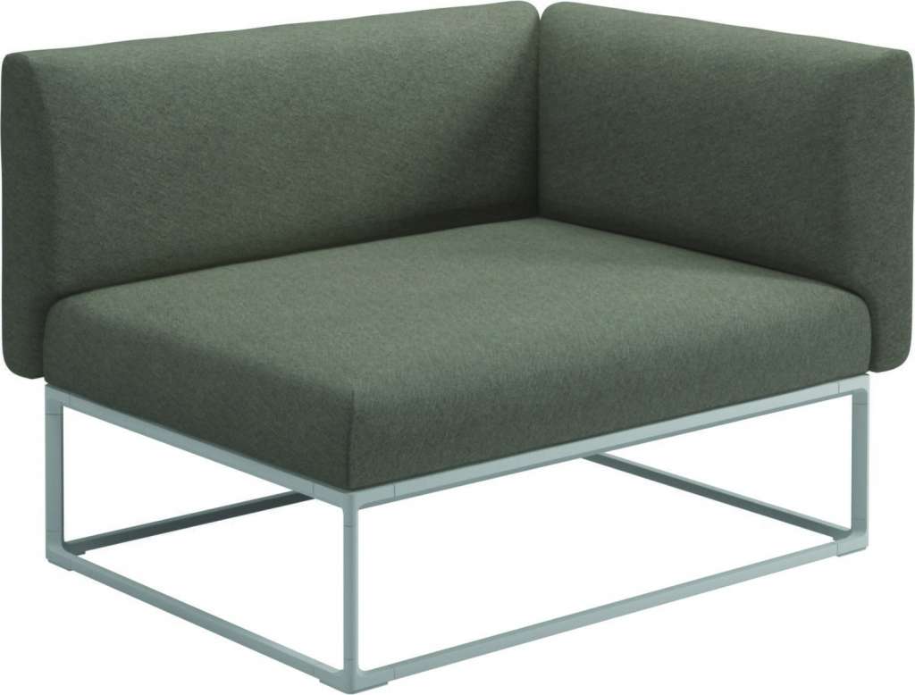 Gloster - Maya Endmodul - tuck truffle - gestell white - 111 x 86 cm - outdoor