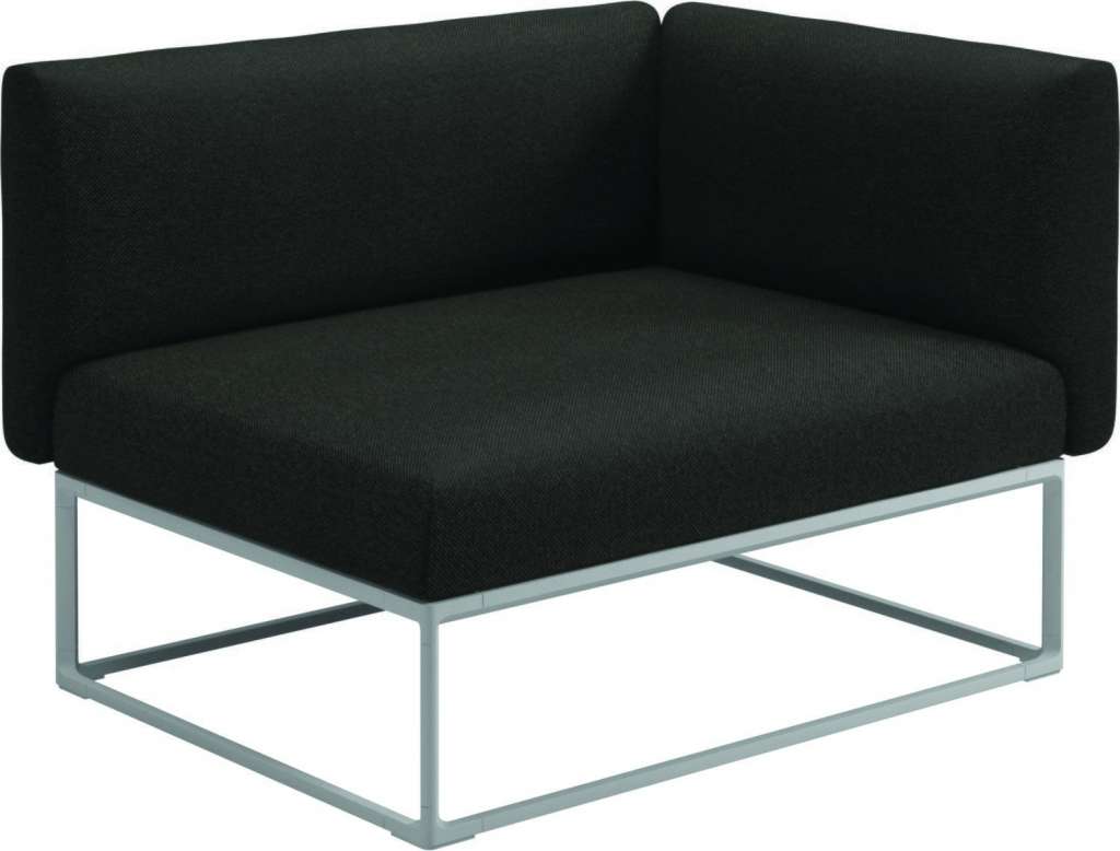 Gloster - Maya Endmodul - ravel sable - gestell white - 111 x 86 cm - outdoor