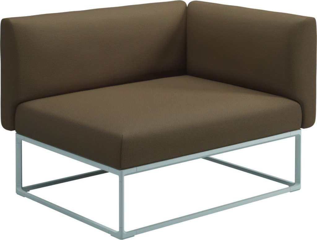 Gloster - Maya Endmodul - ravel ginger - gestell white - 111 x 86 cm - outdoor