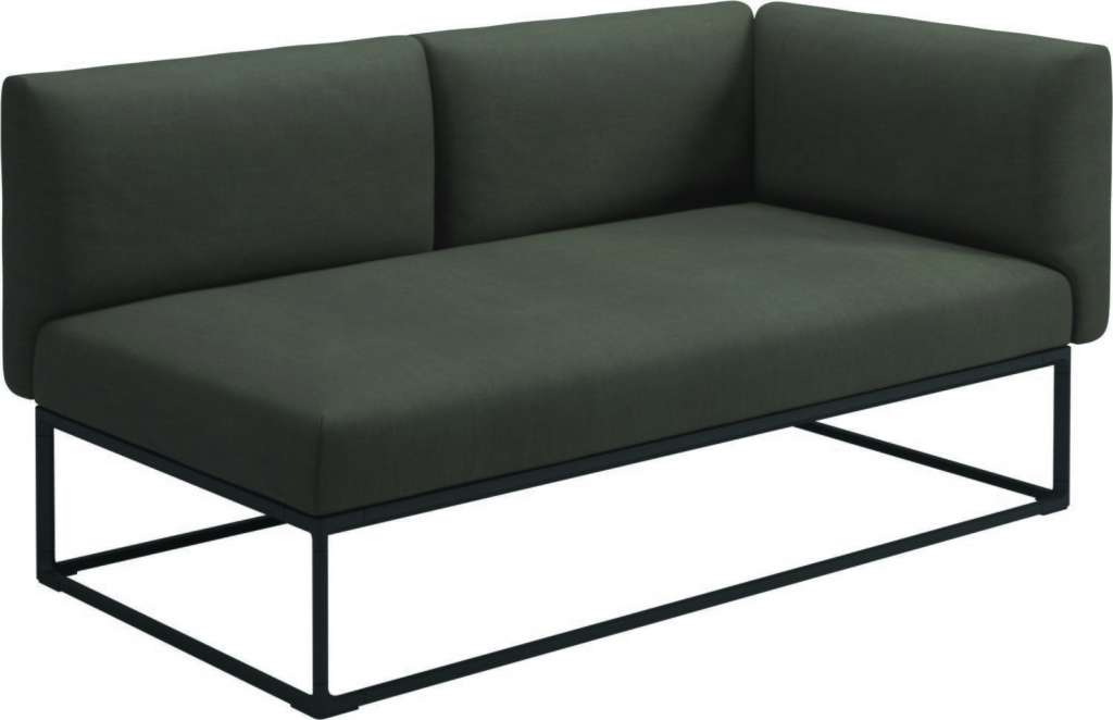 Gloster - Maya Endmodul - fife platinum - gestell meteor - 161 x 86 cm - outdoor