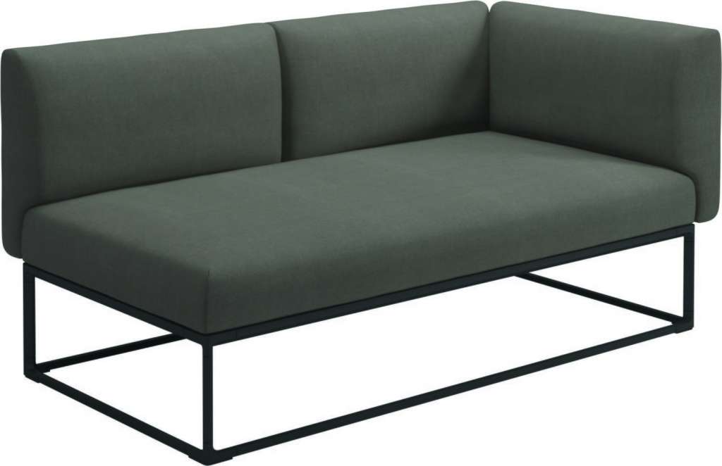 Gloster - Maya Endmodul - fife nickel - gestell meteor - 161 x 86 cm - outdoor
