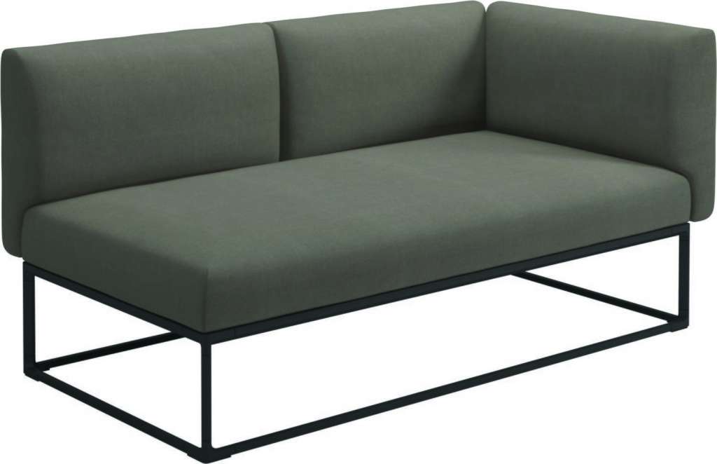 Gloster - Maya Endmodul - fife vesterhav sand - gestell meteor - 161 x 86 cm - outdoor