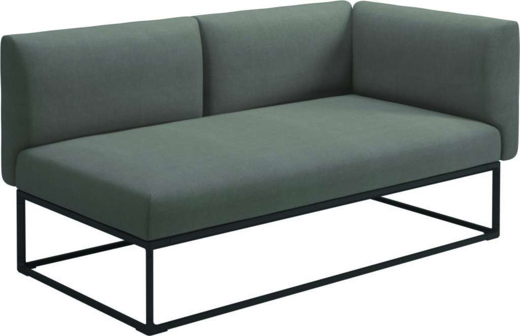 Gloster - Maya Endmodul - fife rainy grey - gestell meteor - 161 x 86 cm - outdoor