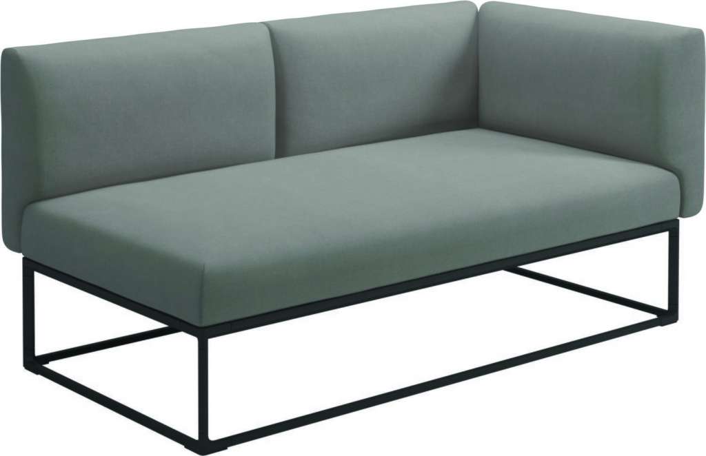 Gloster - Maya Endmodul - fife canvas grey - gestell meteor - 161 x 86 cm - outdoor
