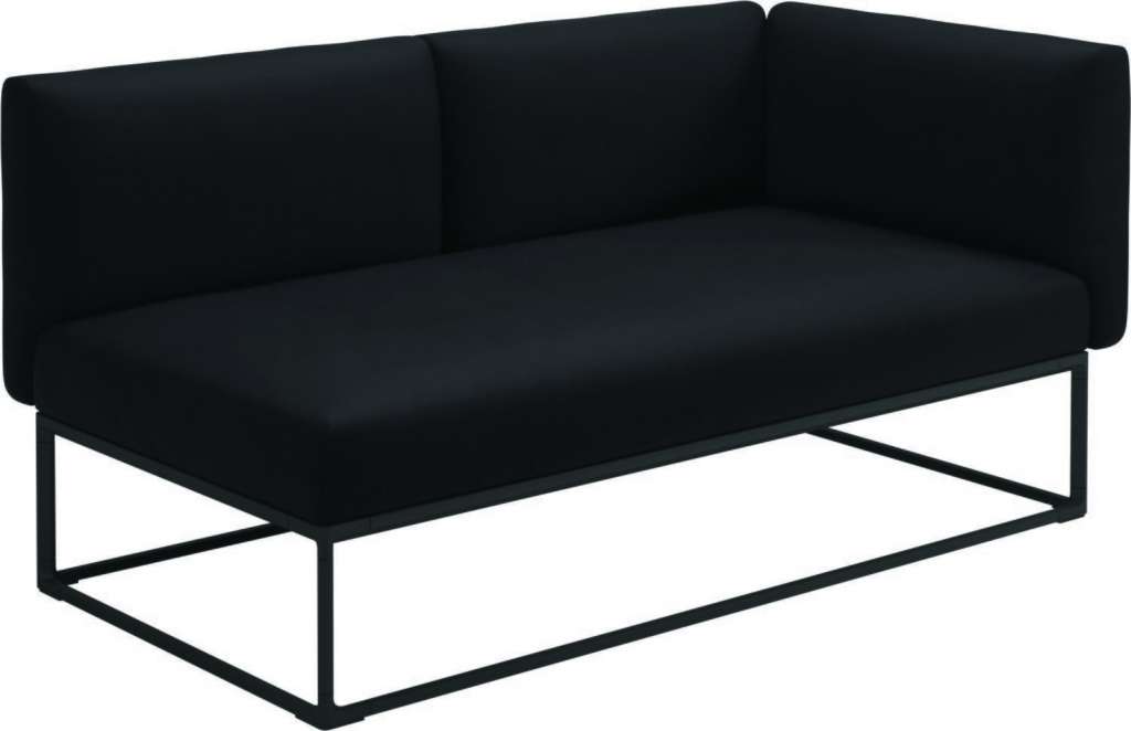 Gloster - Maya Endmodul - fife soot blue - gestell meteor - 161 x 86 cm - outdoor