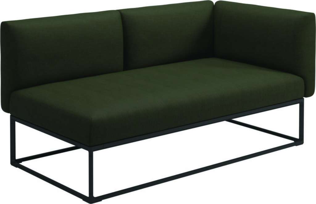 Gloster - Maya Endmodul - fife olive - gestell meteor - 161 x 86 cm - outdoor