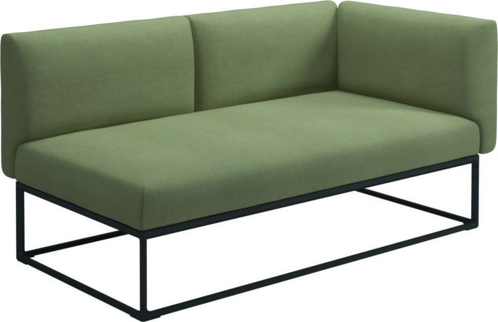 Gloster - Maya Endmodul - fife silky green - gestell meteor - 161 x 86 cm - outdoor