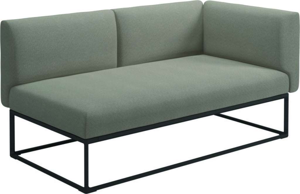 Gloster - Maya Endmodul - robben grey - gestell meteor - 161 x 86 cm - outdoor