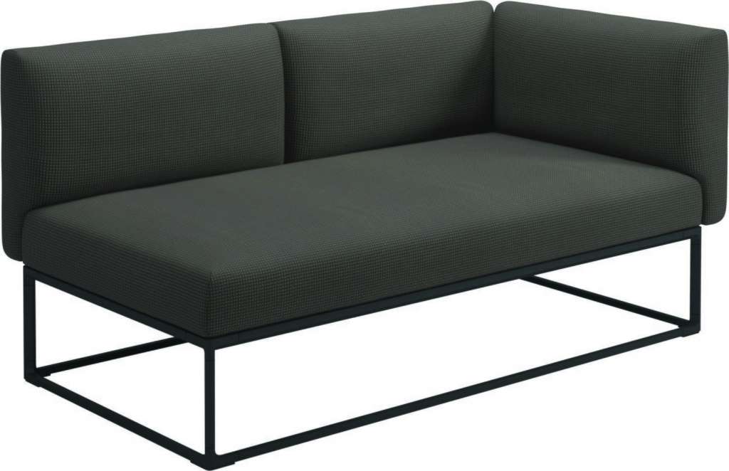 Gloster - Maya Endmodul - robben charcoal - gestell meteor - 161 x 86 cm - outdoor