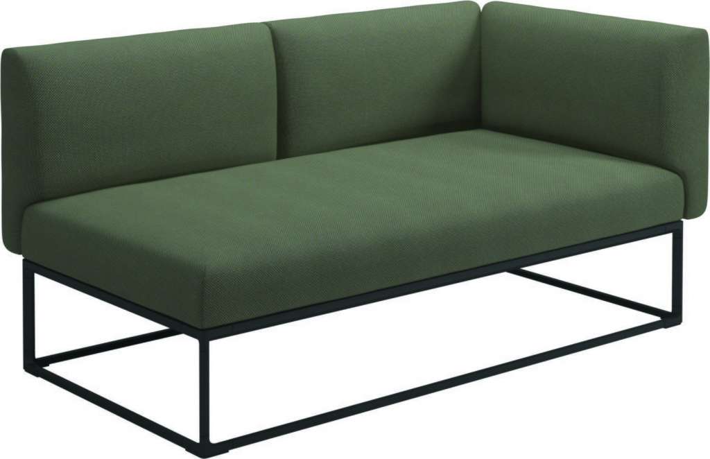 Gloster - Maya Endmodul - robben leaf - gestell meteor - 161 x 86 cm - outdoor