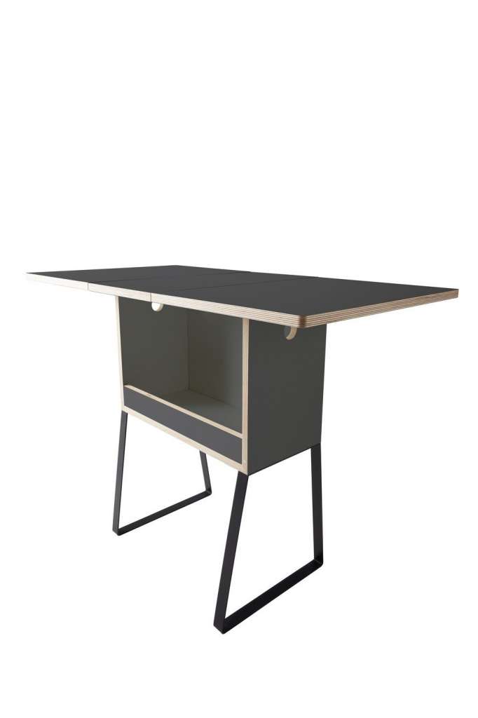 Müller Möbelwerkstätten - Wingcube Klapptisch - anthrazit - schwarzes Gestell - indoor