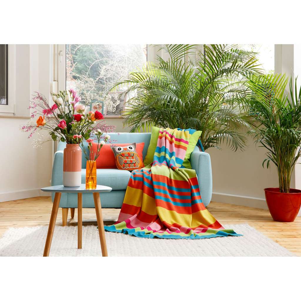 home24 Plaid Bright Bouquet Colour Blocking