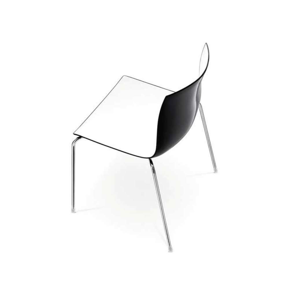 Arper - Catifa 46 Stuhl - bicolour schwarz/weiß - Gestell verchromt - indoor