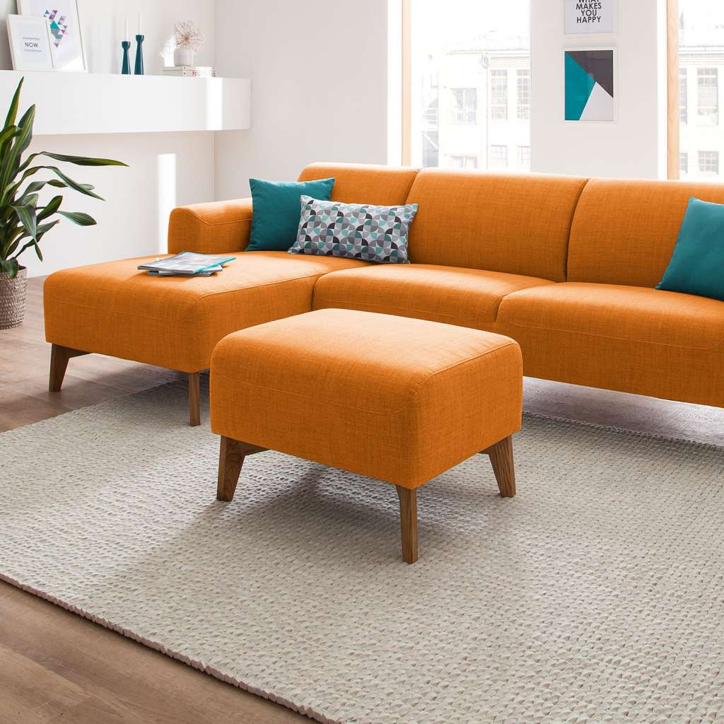 home24 Polsterhocker Bora II Webstoff