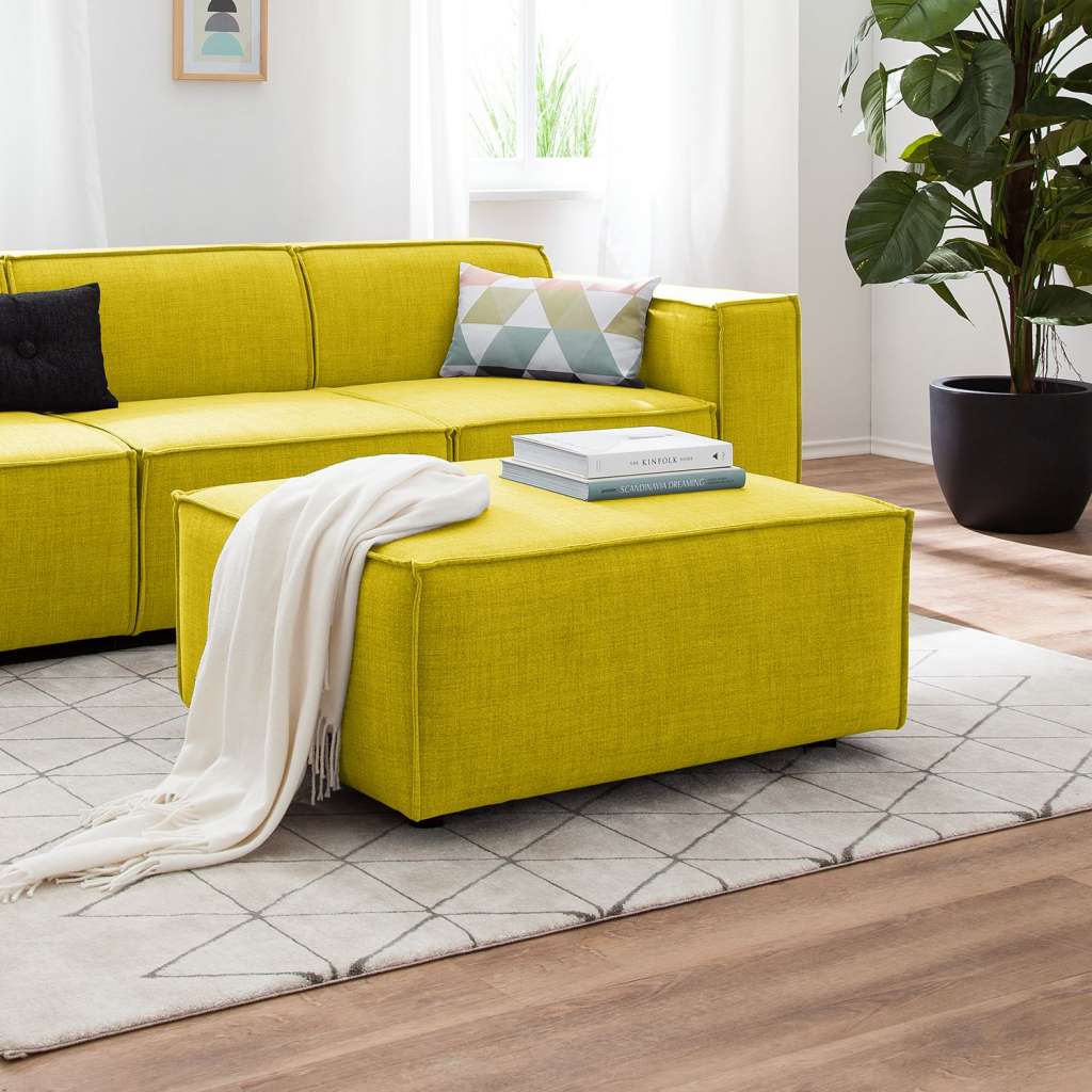 home24 Polsterhocker Kinx Webstoff