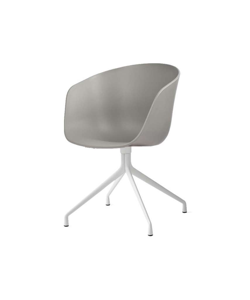 HAY - About a Chair AAC 20 - Sitz grau - Gestell weiß - indoor