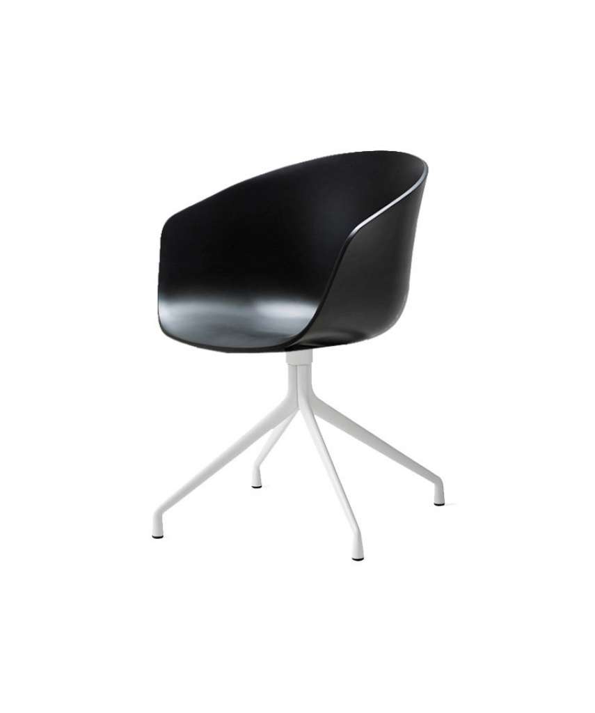 HAY - About a Chair AAC 20 - Sitz schwarz - Gestell weiß - indoor
