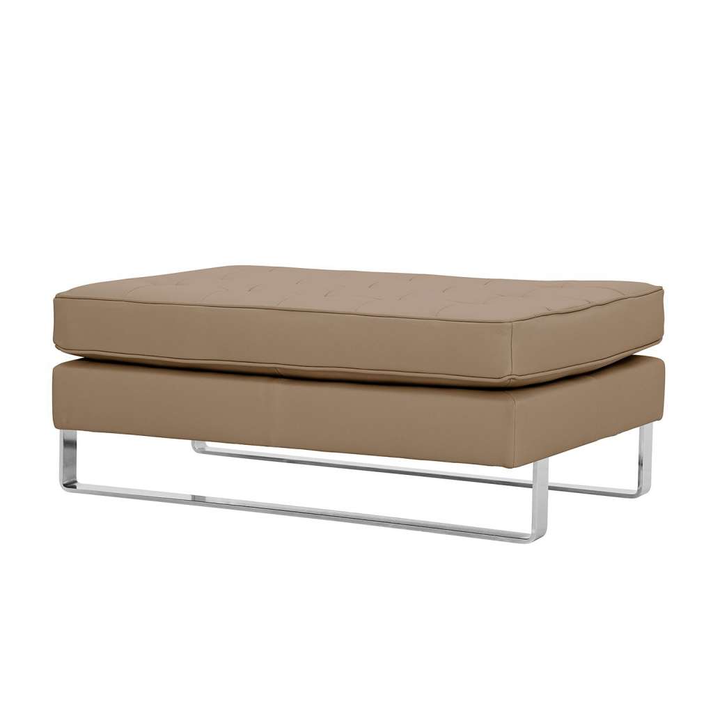 home24 Polsterhocker Chelsea Echtleder