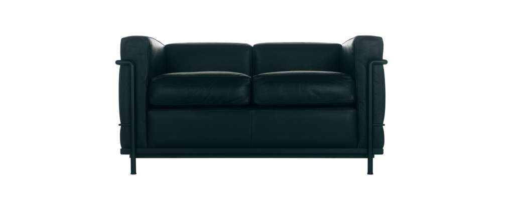 Cassina - LC 2 Divano 2 - Gestell schwarz - schwarz - indoor