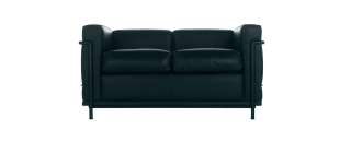 Cassina - LC 2 Divano 2 - Gestell schwarz - schwarz - indoor